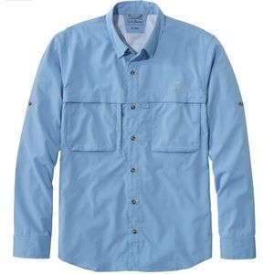 L.L.Bean Men’s Blue Tropicwear Long-Sleeve Shirt XXL